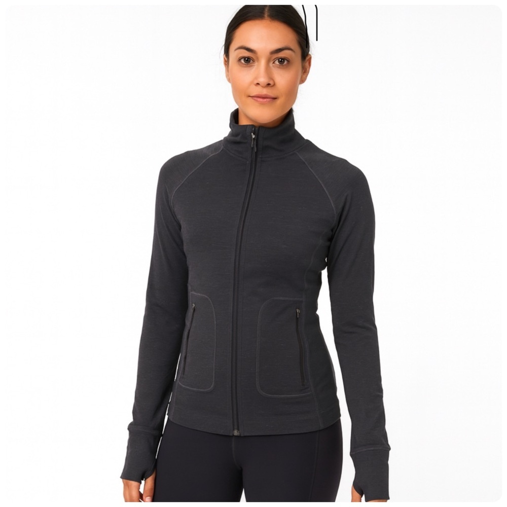 M. Rena  Leisure Women's Charcoal Gray Zip-Up Jacket